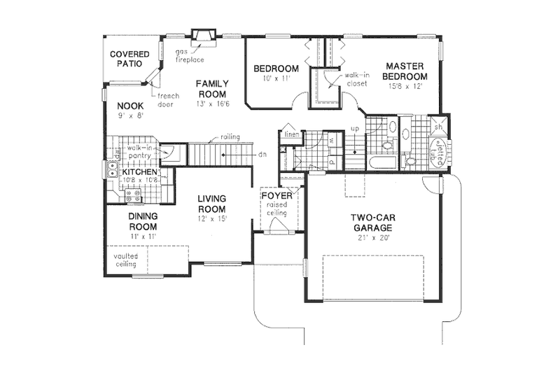 Dream House Plan - Floor Plan - Main Floor for European House Plan #18-9534 - 3 bed, 2 bath