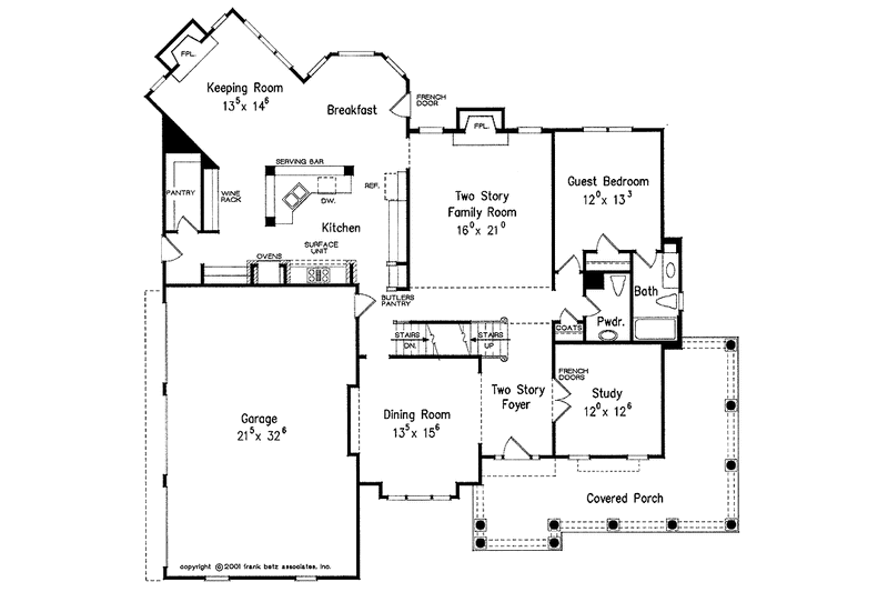 Home Plan - Floor Plan - Main Floor for Country House Plan #927-641 - 5 bed, 4.5 bath