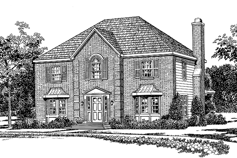 Home Plan - Exterior - Front Elevation for Colonial House Plan #72-1083 - 4 bed, 2.5 bath