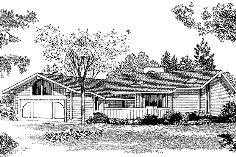 Home Plan - Contemporary Exterior - Front Elevation Plan #72-759