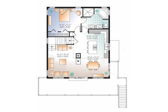 Floor Plan - Main Floor for European House Plan #23-2488 - 5 bed, 3 bath