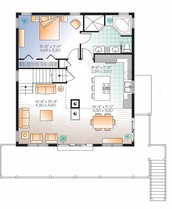 European Floor Plan - Main Floor Plan #23-2488