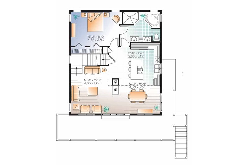 Architectural House Design - Floor Plan - Main Floor for European House Plan #23-2488 - 5 bed, 3 bath