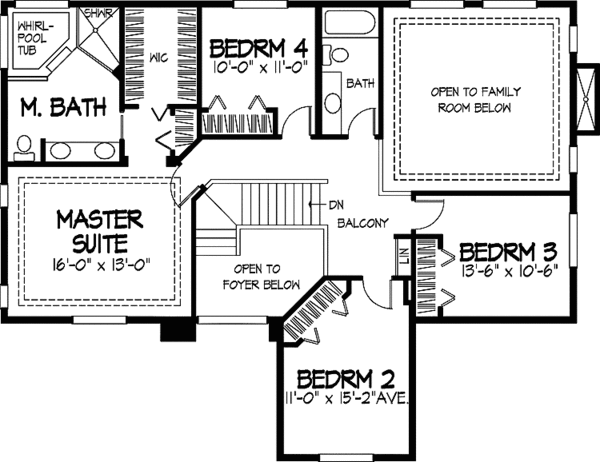 Home Plan - Traditional Floor Plan - Upper Floor Plan #320-875