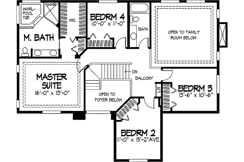 Home Plan - Floor Plan - Upper Floor for Traditional House Plan #320-875 - 4 bed, 2.5 bath
