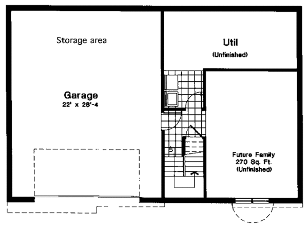 Architectural House Design - Bungalow Floor Plan - Lower Floor Plan #300-110