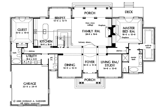 Floor Plan - Main Floor for Classical House Plan #929-516 - 4 bed, 4.5 bath