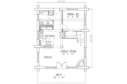 Log Style House Plan - 1 Beds 1 Baths 1040 Sq/Ft Plan #117-124 