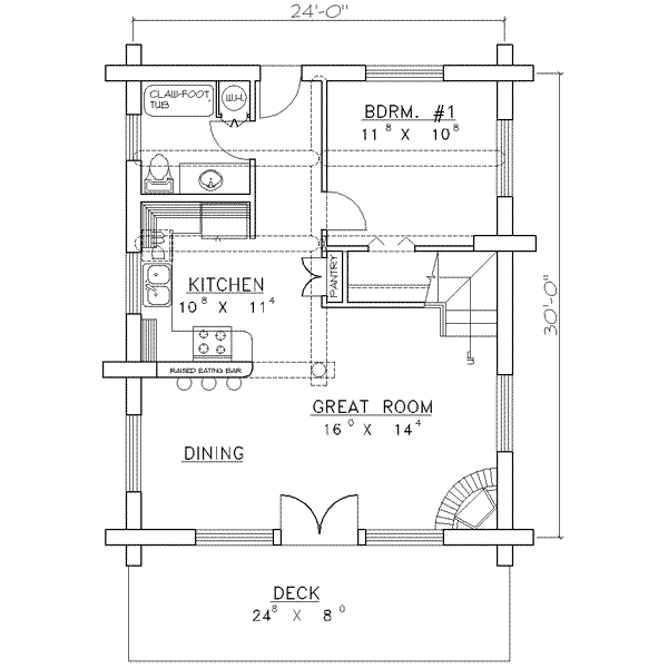 Home Plan - Log Floor Plan - Main Floor Plan #117-124