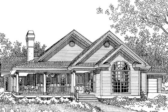 Exterior - Front Elevation 4 for Country House Plan #929-242 - 3 bed, 2 bath