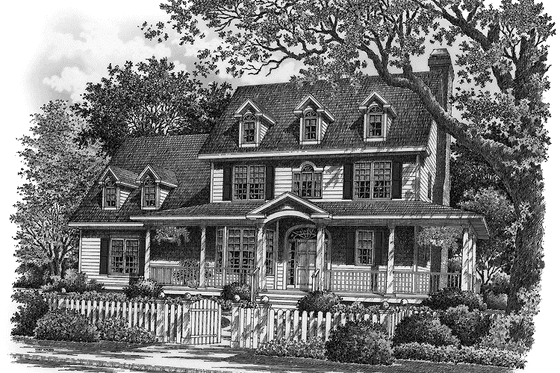 Exterior - Front Elevation 3 for Country House Plan #929-737 - 4 bed, 2.5 bath