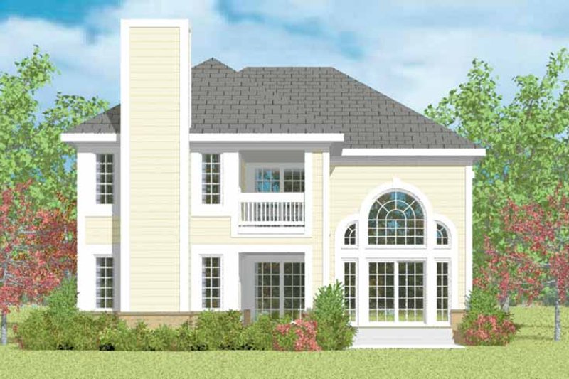 House Blueprint - Traditional Exterior - Rear Elevation Plan #72-1095