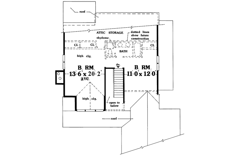 Home Plan - Floor Plan - Upper Floor for Country House Plan #456-58 - 2 bed, 2 bath