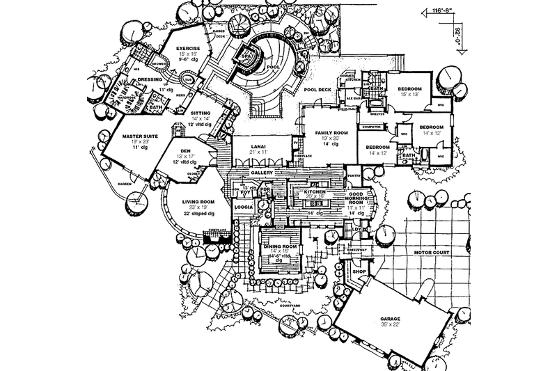 House Blueprint - Floor Plan - Main Floor for Traditional House Plan #1007-13 - 4 bed, 3.5 bath