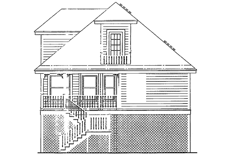 Architectural House Design - Exterior - Rear Elevation for Country House Plan #417-583 - 4 bed, 2 bath
