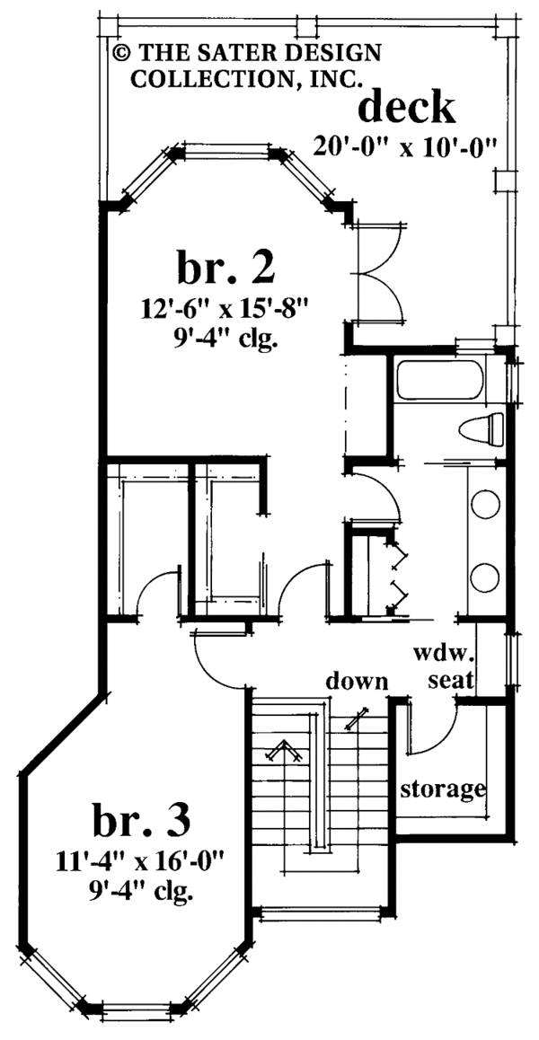 Architectural House Design - Traditional Floor Plan - Upper Floor Plan #930-43