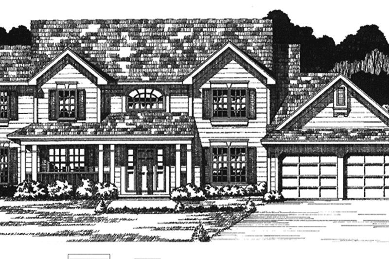 House Blueprint - Colonial Exterior - Front Elevation Plan #1001-104