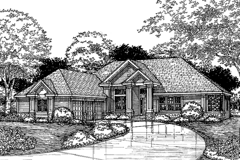 Architectural House Design - Exterior - Front Elevation 3 for Ranch House Plan #320-643 - 4 bed, 2.5 bath