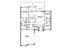 Floor Plan - Main Floor for Traditional House Plan #1057-4 - 3 bed, 2.5 bath