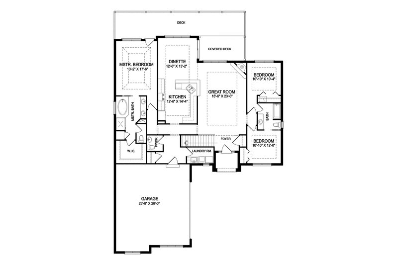 Home Plan - Floor Plan - Main Floor for Traditional House Plan #1057-4 - 3 bed, 2.5 bath