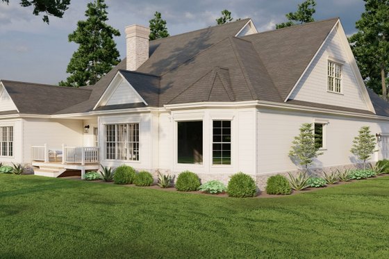 Exterior - Rear Elevation 2 for Southern House Plan #17-2066 - 4 bed, 3 bath