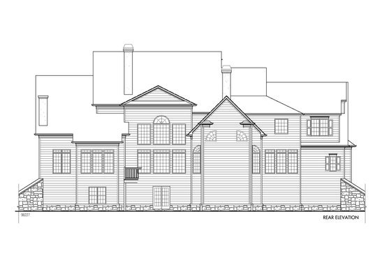 Exterior - Rear Elevation for Farmhouse House Plan #54-380 - 5 bed, 4 bath