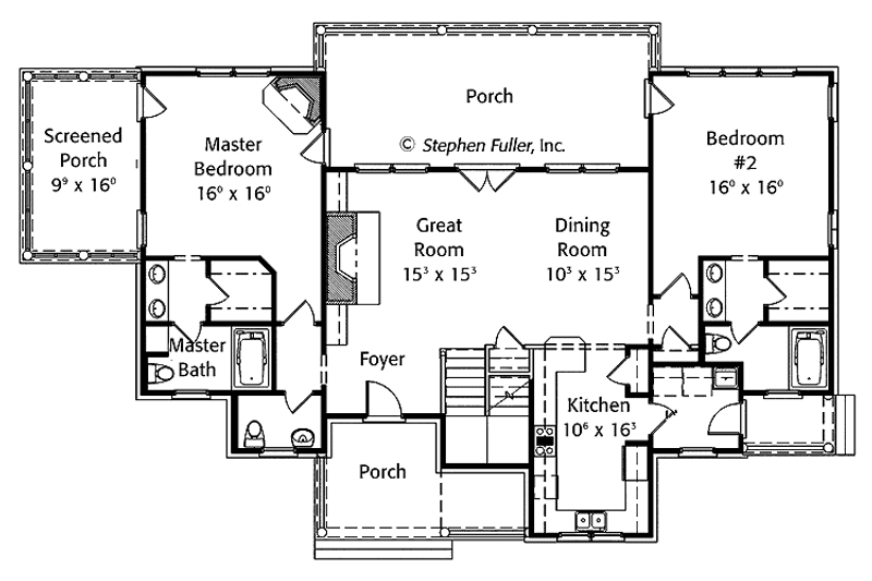 Home Plan - Floor Plan - Main Floor for Country House Plan #429-379 - 4 bed, 4.5 bath