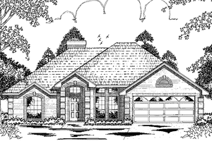 House Plan Design - Exterior - Front Elevation for European House Plan #42-423 - 3 bed, 2 bath