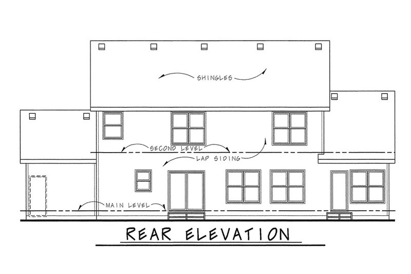 Home Plan - Exterior - Rear Elevation for Traditional House Plan #20-1762 - 4 bed, 3 bath