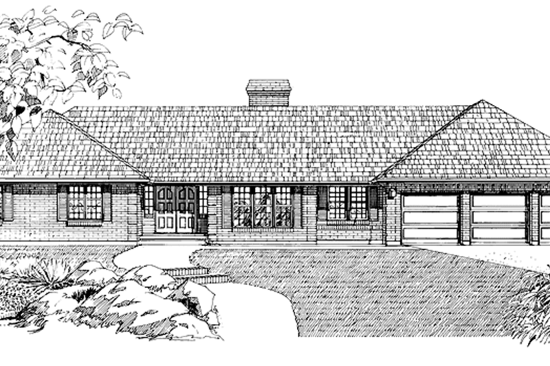 Home Plan - Ranch Exterior - Front Elevation Plan #47-734