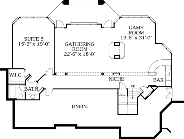 Dream House Plan - Prairie Floor Plan - Lower Floor Plan #453-184