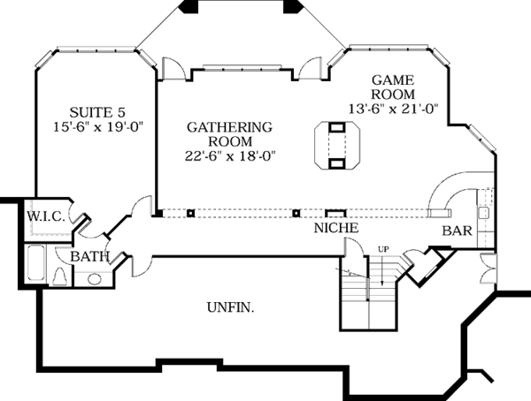 House Design - Prairie Floor Plan - Lower Floor Plan #453-184