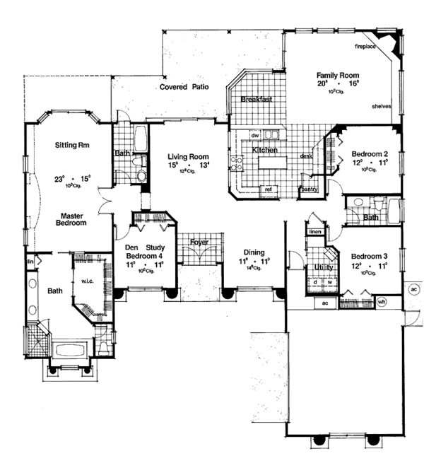 Architectural House Design - Mediterranean Floor Plan - Main Floor Plan #417-732