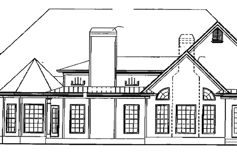 Home Plan - Exterior - Rear Elevation for Country House Plan #54-216 - 3 bed, 2.5 bath