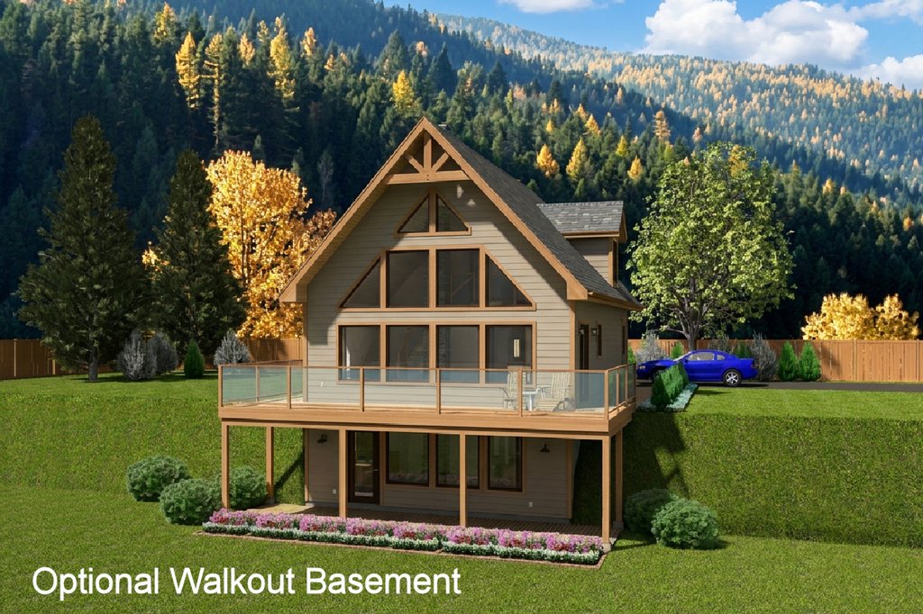 Exterior - Front Elevation 2 for Cabin House Plan #126-188 - 3 bed, 2 bath