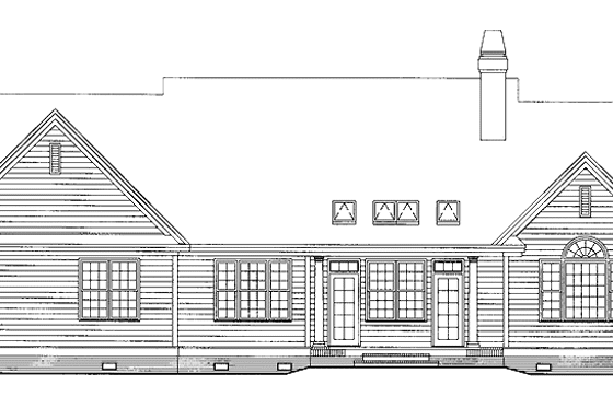 Exterior - Rear Elevation for Country House Plan #929-615 - 4 bed, 3 bath