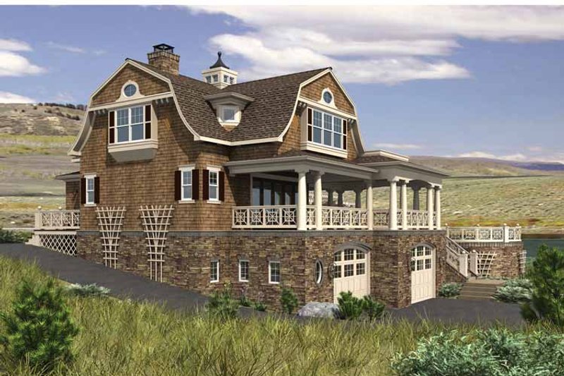 Home Plan - Exterior - Rear Elevation 1 for Colonial House Plan #132-524 - 2 bed, 3 bath