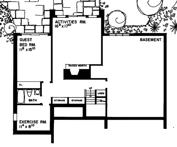 House Plan Design - Contemporary Floor Plan - Lower Floor Plan #72-1000
