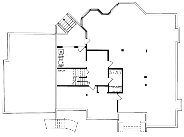 House Plan Design - Mediterranean Floor Plan - Lower Floor Plan #47-875