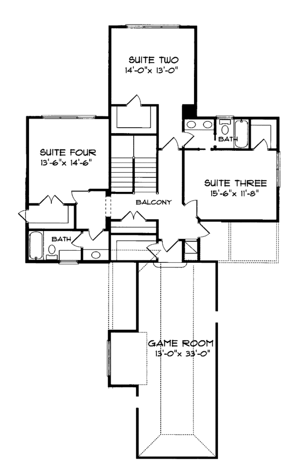 House Blueprint - Country Floor Plan - Upper Floor Plan #413-901