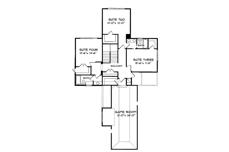 Dream House Plan - Floor Plan - Upper Floor for Country House Plan #413-901 - 4 bed, 3.5 bath