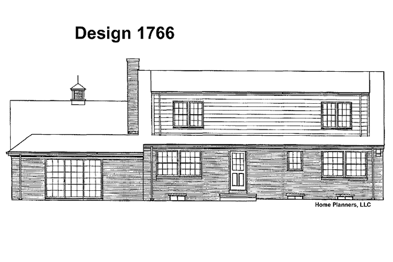 Home Plan - Exterior - Rear Elevation for Colonial House Plan #72-554 - 5 bed, 3.5 bath