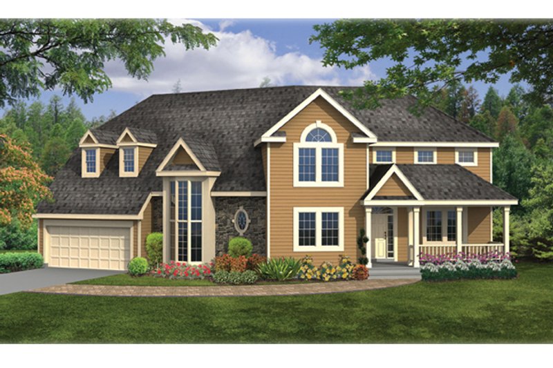 House Blueprint - Exterior - Front Elevation 3 for Country House Plan #314-286 - 3 bed, 2.5 bath