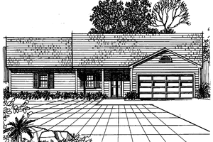 Country Exterior - Front Elevation Plan #30-304