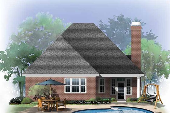 Exterior - Rear Elevation for Ranch House Plan #929-865 - 3 bed, 2 bath