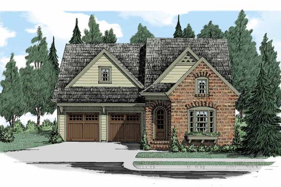 Exterior - Front Elevation 3 for European House Plan #927-509 - 3 bed, 2 bath