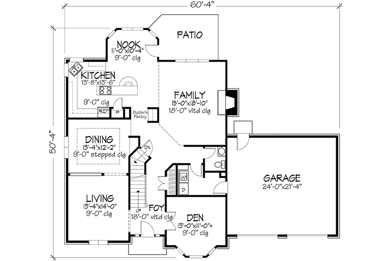Home Plan - Floor Plan - Main Floor for European House Plan #320-1414 - 4 bed, 3.5 bath