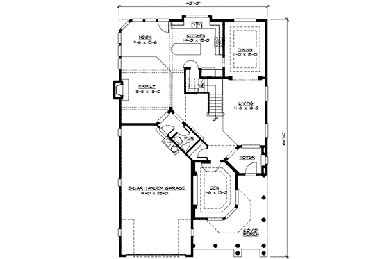 Floor Plan - Main Floor for Victorian House Plan #132-132 - 4 bed, 2.5 bath