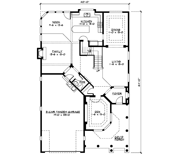 Victorian Floor Plan - Main Floor Plan #132-132