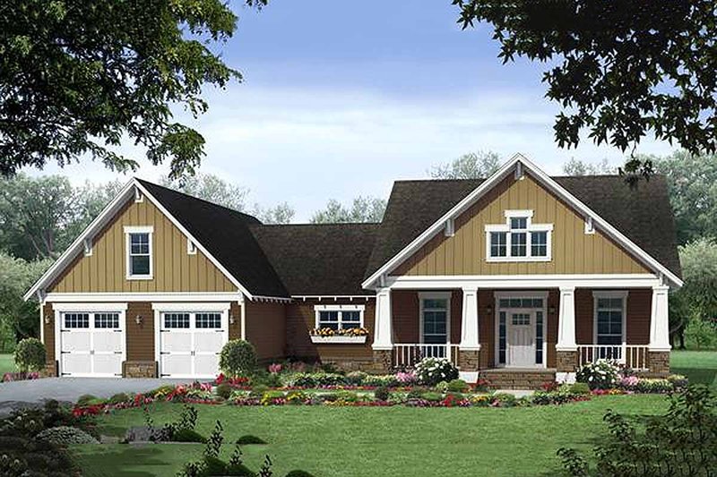 Home Plan - Craftsman style, Bungalow design, elevation
